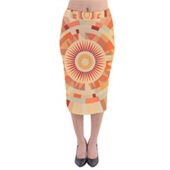 Ai Generated Retro Geometric Pattern Decor Pattern Velvet Midi Pencil Skirt