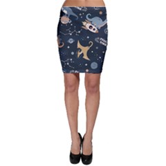 Space Theme Art Pattern Design Wallpaper Bodycon Skirt