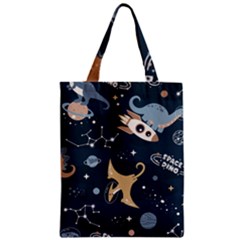 Space Theme Art Pattern Design Wallpaper Zipper Classic Tote Bag