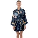 Space Theme Art Pattern Design Wallpaper Long Sleeve Satin Kimono View1