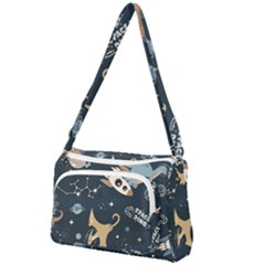 Space Theme Art Pattern Design Wallpaper Front Pocket Crossbody Bag