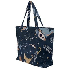 Space Theme Art Pattern Design Wallpaper Zip Up Canvas Bag