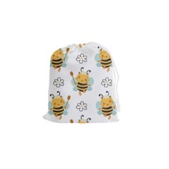 Art Bee Pattern Design Wallpaper Background Drawstring Pouch (small)