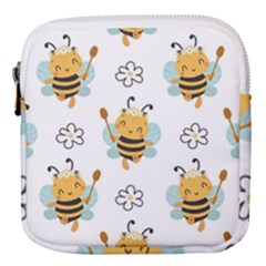 Art Bee Pattern Design Wallpaper Background Mini Square Pouch by Ravend
