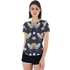 Art Pattern Design Floral Wallpaper Background Back Cut Out Sport Tee