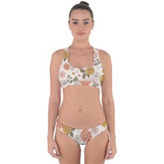 Flower Petals Plants Floral Print Pattern Design Cross Back Hipster Bikini Set by Ravend