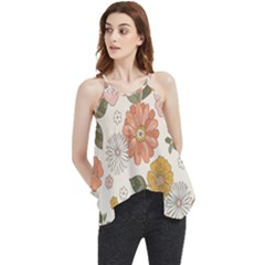 Flower Petals Plants Floral Print Pattern Design Flowy Camisole Tank Top