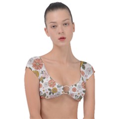 Flower Petals Plants Floral Print Pattern Design Cap Sleeve Ring Bikini Top by Ravend