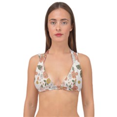 Flower Petals Plants Floral Print Pattern Design Double Strap Halter Bikini Top