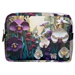 Ai Generated Flower Orchids Bloom Flora Nature Make Up Pouch (medium) by Ravend