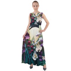 Ai Generated Flower Orchids Bloom Flora Nature Chiffon Mesh Boho Maxi Dress