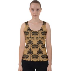 Ai Generated Camels Palm Trees Pattern Velvet Tank Top by Ravend