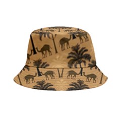 Ai Generated Camels Palm Trees Pattern Bucket Hat by Ravend