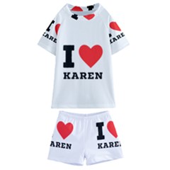 I Love Karen Kids  Swim Tee And Shorts Set