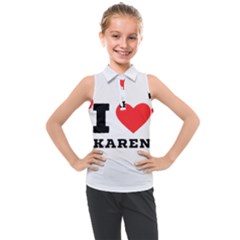 I Love Karen Kids  Sleeveless Polo Tee