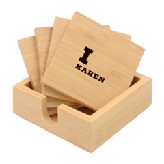 I Love Karen Bamboo Coaster Set