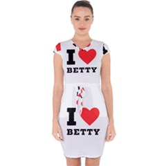 I Love Betty Capsleeve Drawstring Dress 