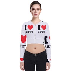 I Love Betty Long Sleeve Zip Up Bomber Jacket