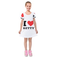 I Love Betty Kids  Short Sleeve Velvet Dress