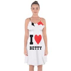 I Love Betty Ruffle Detail Chiffon Dress