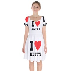 I Love Betty Short Sleeve Bardot Dress