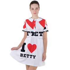 I Love Betty Short Sleeve Shoulder Cut Out Dress 