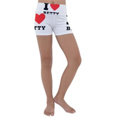 I Love Betty Kids  Lightweight Velour Yoga Shorts