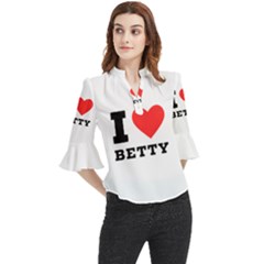 I Love Betty Loose Horn Sleeve Chiffon Blouse