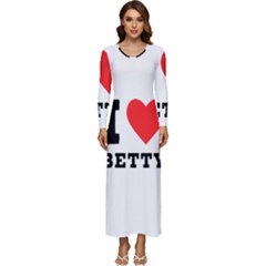 I Love Betty Long Sleeve Longline Maxi Dress