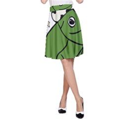Frog With A Cowboy Hat A-line Skirt by Teevova