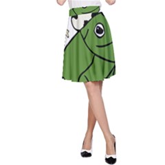 Frog With A Cowboy Hat A-line Skirt