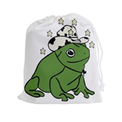 Frog With A Cowboy Hat Drawstring Pouch (2xl) by Teevova