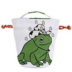 Frog With A Cowboy Hat Drawstring Bucket Bag by Teevova