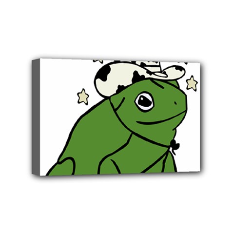 Frog With A Cowboy Hat Mini Canvas 6  X 4  (stretched) by Teevova