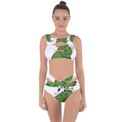 Frog With A Cowboy Hat Bandaged Up Bikini Set  by Teevova