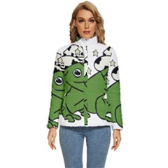 Frog With A Cowboy Hat Women s Puffer Bubble Jacket Coat by Teevova