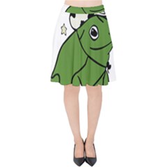 Frog With A Cowboy Hat Velvet High Waist Skirt by Teevova