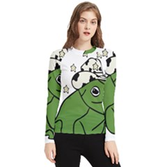 Frog With A Cowboy Hat Women s Long Sleeve Rash Guard by Teevova