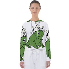 Frog With A Cowboy Hat Women s Slouchy Sweat by Teevova