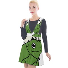 Frog With A Cowboy Hat Plunge Pinafore Velour Dress by Teevova