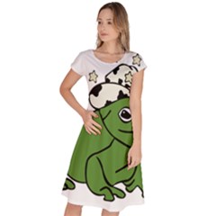 Frog With A Cowboy Hat Classic Short Sleeve Dress by Teevova