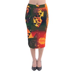 Counting Coup Velvet Midi Pencil Skirt by MRNStudios