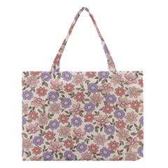 Flowers Petals Plants Floral Print Pattern Design Medium Tote Bag by Ravend