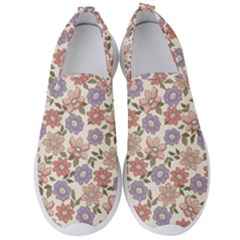 Flowers Petals Plants Floral Print Pattern Design Men s Slip On Sneakers