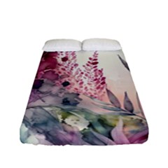 Ai Generated Flowers Watercolour Nature Plant Fitted Sheet (full/ Double Size) by Ravend