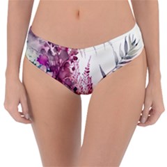 Ai Generated Flowers Watercolour Nature Plant Reversible Classic Bikini Bottoms