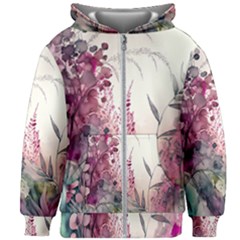 Ai Generated Flowers Watercolour Nature Plant Kids  Zipper Hoodie Without Drawstring