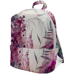 Ai Generated Flowers Watercolour Nature Plant Zip Up Backpack