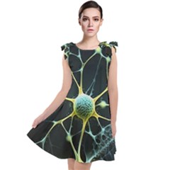 Ai Generated Neuron Network Connection Tie Up Tunic Dress