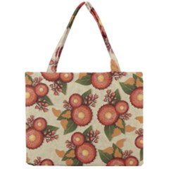 Flowers Leaves Pattern Flora Botany Drawing Art Mini Tote Bag